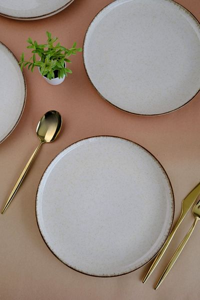 Kütahya Porselen Moderna Cake Plate Cinnamon 21cm 2 Pcs