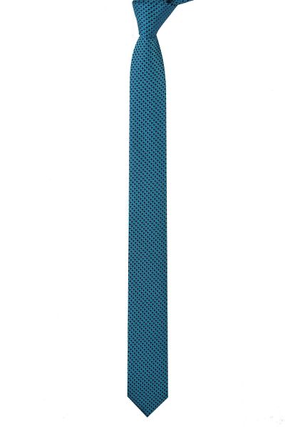 Esgue Ръчно изработена вратовръзка Slim Fit в тъмносиньо и тюркоазено синьо, 6 см