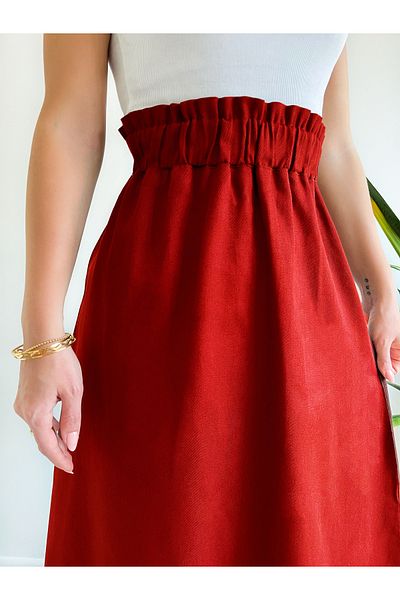 Viva Vogue Gabardine Bell Skirt - Elastic Waist Design