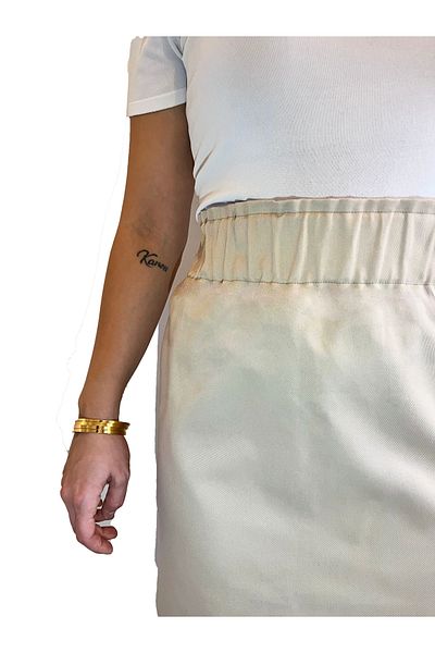 Viva Vogue Elastic Waist Stone Gabardine Fabric Mini Skirt