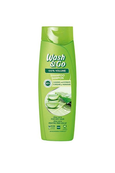 WASH&GO W&G ȘAMPON ALOE VERA, pentru păr uscat 360ML