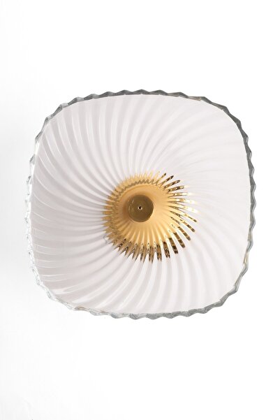 Fiyakalı Ürünler Atölyesi Gold Footed Square Glass Presentation Bowl, Wrapping, Stuffed, Salad, Fruit, and Cake Presentation Stand, Dowry Bowl