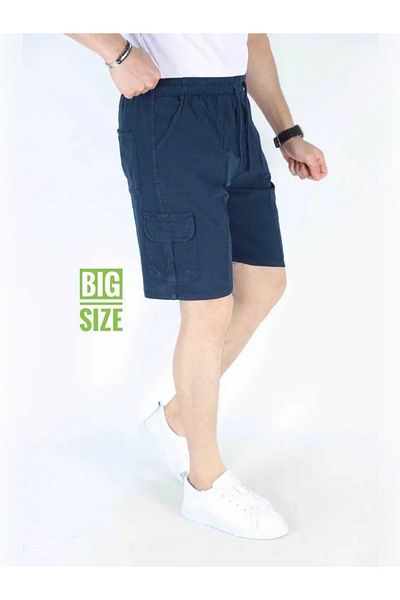 BEYAZTOPTAN Men's Hambez 100% Linen Oversize Commando Pocket Shorts