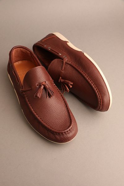 Gondol Loafer clasic din piele naturală pentru bărbați maro 44 Ttx.251
