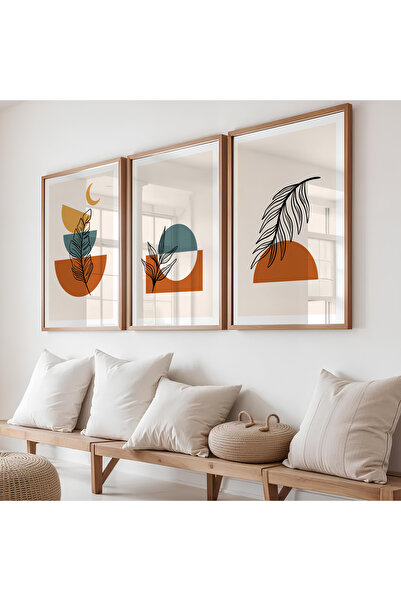 ARTCASTLE Set de 3 tablouri cu ramă din lemn