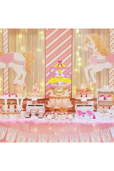 Generic Generic cake decoration, cardboard, purple/yellow/white, 16 x 15 cm