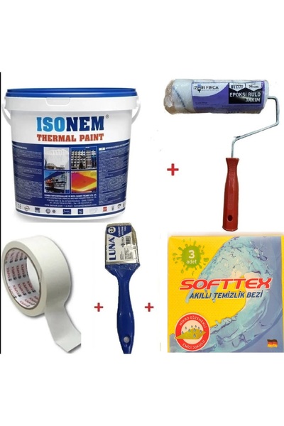 Isonem Thermal Paint Isı Yalıtım Boyası Epoksi Rulo 20 Cm Fırça Mas. Bandı Temizlik Bezi