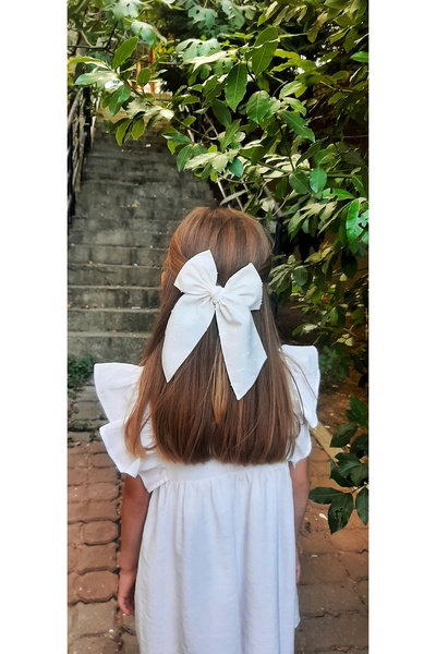NEW BOWS BANDS Girl's Hair Clip - Large Pinwheel Clip and White Points
