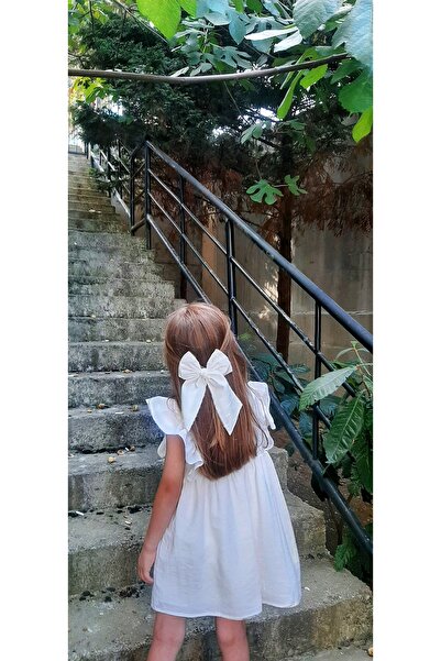 NEW BOWS BANDS Girl's Hair Clip - Large Pinwheel Clip and White Points