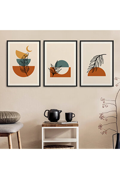 ARTCASTLE Set de 3 tablouri cu ramă din lemn