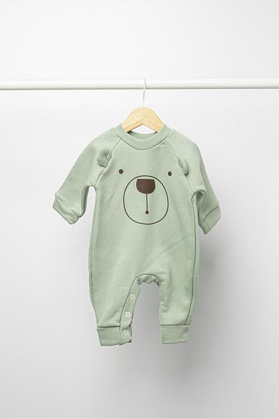 MiaBaby Teddy Bear Printed Three String Jumpsuit