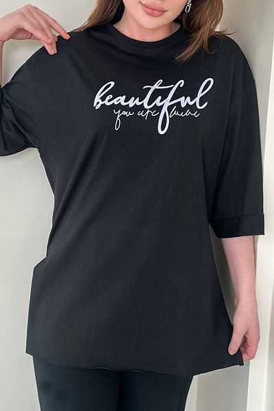 Gizce Beautiful Black T-Shirt