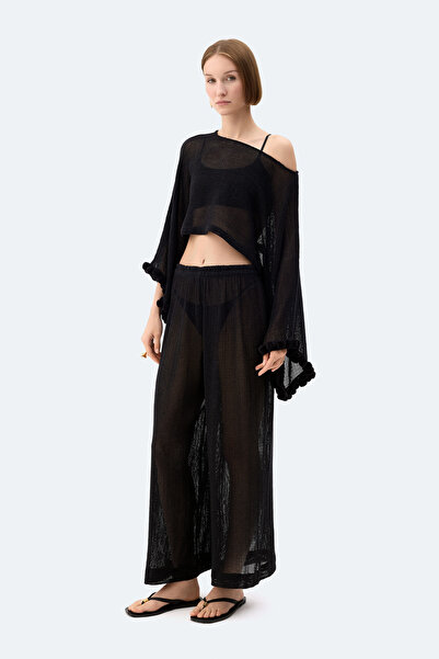 İKİKIZ Siyah Kroşe Bluz