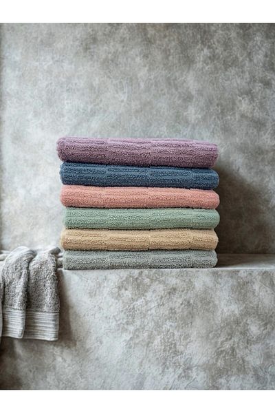 Shopyteks Σετ 6 πετσετών χεριών & προσώπου Jacquard 50x90 cm