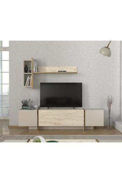 Dekorister Exclusive Veyron Tv Ünitesi Kumtaşı-traverten