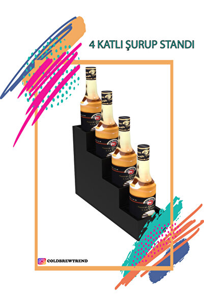 COLD BREW TREND by uğur cadırcı 4 Bölmeli 4 Katlı Şurup ve Sos Standı, Siyah ...