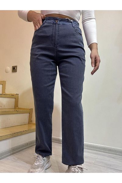 ROSSA Large Size Lycra Striped Trousers