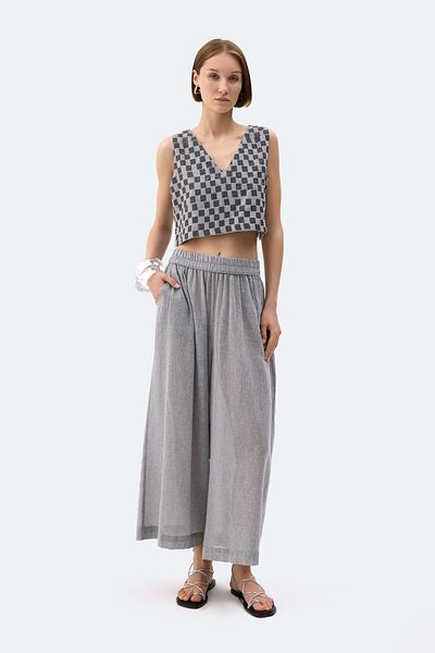 İKİKIZ Checker Patterned Crop Blouse