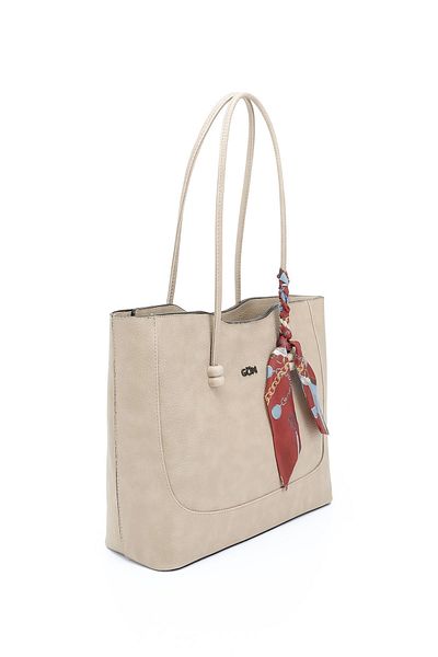 GÖNDERİ(R) Women / Girls Beige Scarf Puppy Shoulder Bag