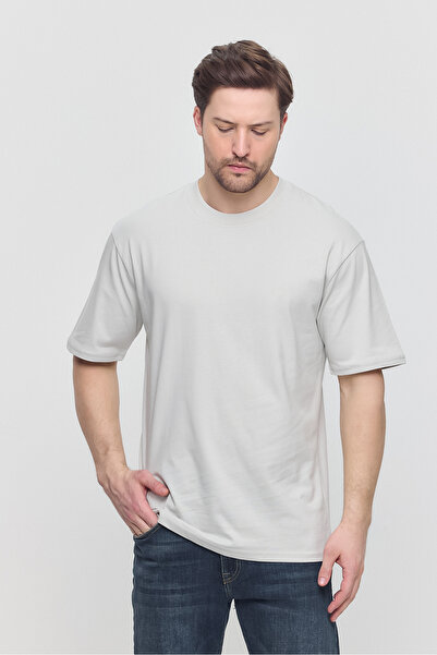 ZACHARIUZ Κοντομάνικο μπλουζάκι Crew Neck Γκρι