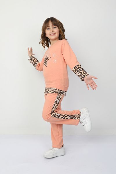 e-çocuk Girl's Leopard Star Suit 37037