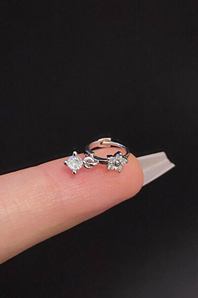 Blisse Piercing Kadın Çiçek Zirkon Taşlı Tragus Helix Kıkırdak Sallantılı Hal...