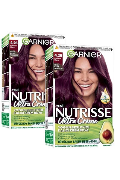 Garnier Nutrisse Yoğun Besleyici Kalıcı Krem Saç Boyası 4.26 Patlıcan Moru 2 ...