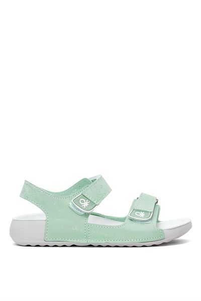 Benetton Bn-1419 Filet Girl's Flat Sandals Green