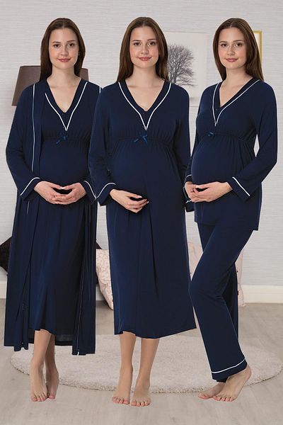 lohusahamile 4-Piece Maternity Maternity Set with Piping Detail