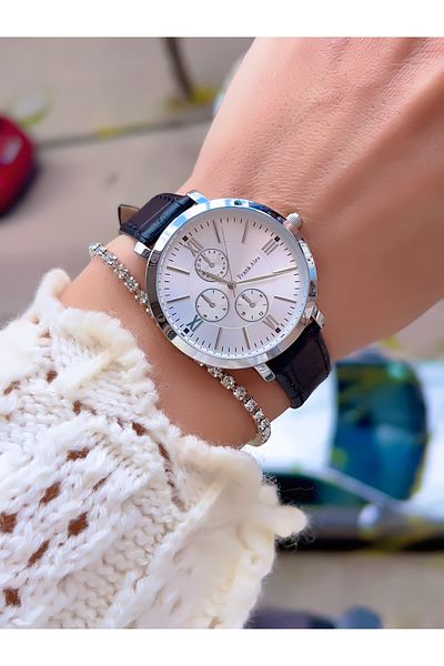 Frank Alex Gülşen Koltuk - Roman Leather Cord Watch and Bracelet Shape Gift