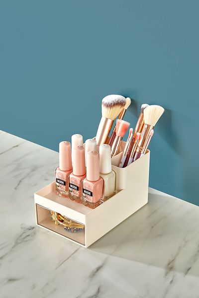 Kitchen Life Birou cu sertar cu 3 niveluri, organizator de machiaj pentru bijuterii / cutie de organizare pentru birou pentru cosmetice