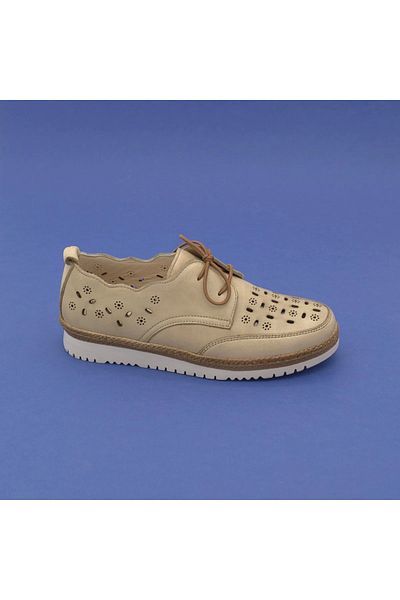 Pepita Beige Summer Shoes Z136 Genuine Leather