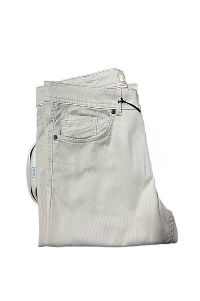 SÜVARİ Slim Fit Stripe Patterned 85% Cotton Thin Linen Trousers
