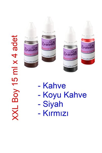 ROSEVELT Kalıcı Makyaj Eğitim Boyası 4 Lü Set ( Ciltte Kullanılmaz )