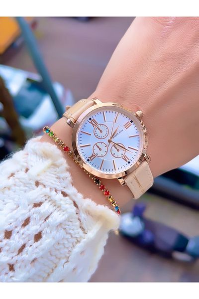 Frank Alex Gülşen Koltuk - Roman Leather Cord Watch and Bracelet Shape Gift