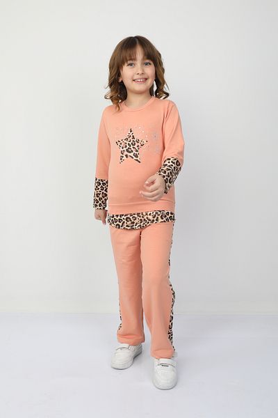 e-çocuk Girl's Leopard Star Suit 37037