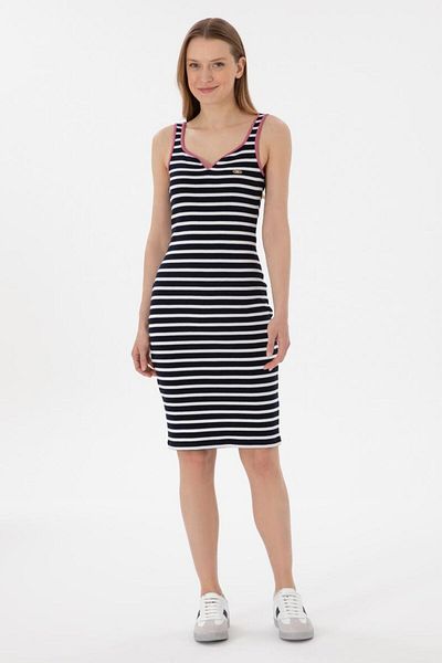 U.S. Polo Assn. Women's Striped Sleeveless Knitted Dressg082Sz075.000. 2104823