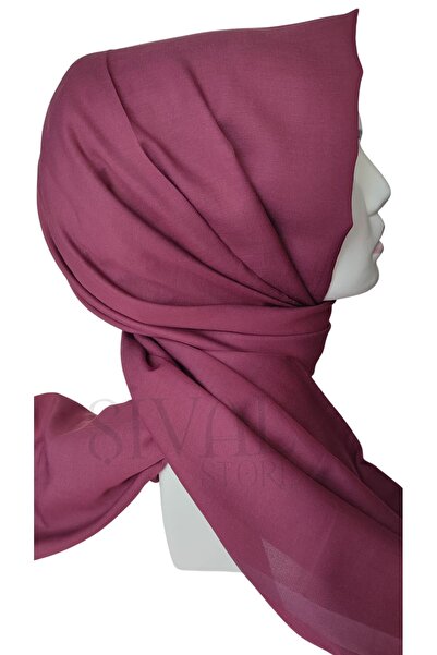 Aker düz koton şal 992 Mürdüm