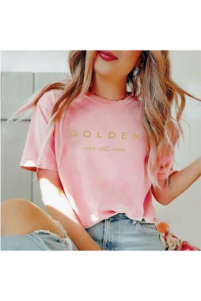 LA GULER Μπλουζάκι με στάμπα Golden Jung Kook Unisex Oversize/Wide Design