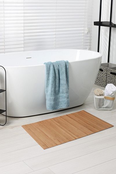 Hayveys home Χαλάκι μπάνιου Bamboo Χαλάκι δαπέδου Αδιάβροχο Αντιολισθητικό Χαλάκι