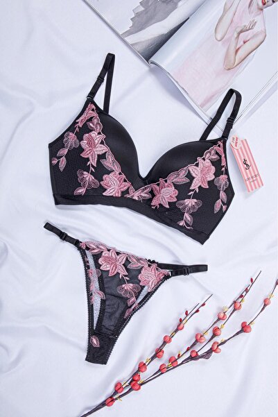 Ankaboss Underwear Quality Stylish Floral Patterned Brode Unfilled Unwired C ...