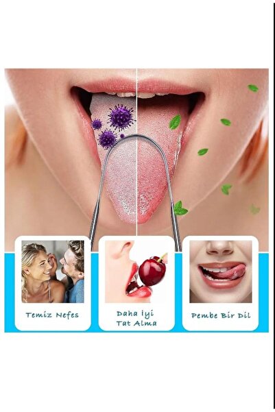 Hayveys home Dil Temizleyici ve Kazıyıcı Ağız Kokusu Önleyici Metal Dil Temiz...