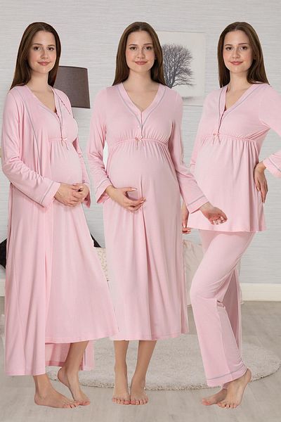 lohusahamile 4-Piece Maternity Maternity Set with Piping Detail