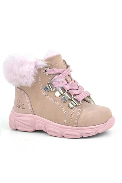 Rakerplus Genuine Leather Powder Pink Zippered Winter Baby Girl Boots Shoes