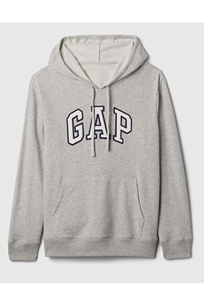 GAP Women's Light Heather Gray B08 Logo Terry Fabric Sweatshirt