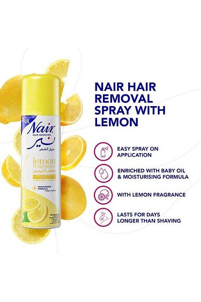 Nair Hair Removal Spray With Baby Oil - Lemon Fragrance, 200 Ml