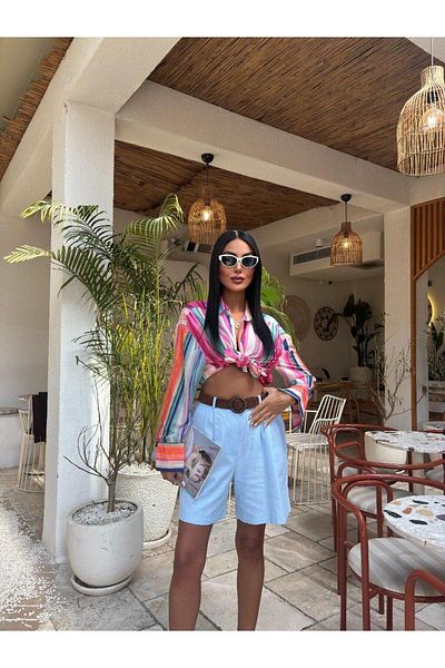 La Lilyum Grace in Every Detail Women S High Waist Belted Shorts – Summer Comfortable and Stylish Design
