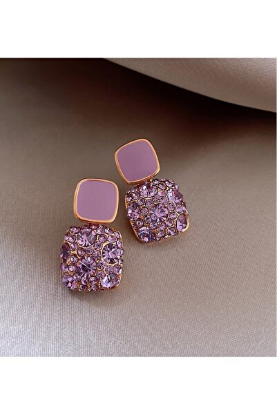 Punky Design Lavanta Işıltısı VIP Serisi Küpe-Kararmaz