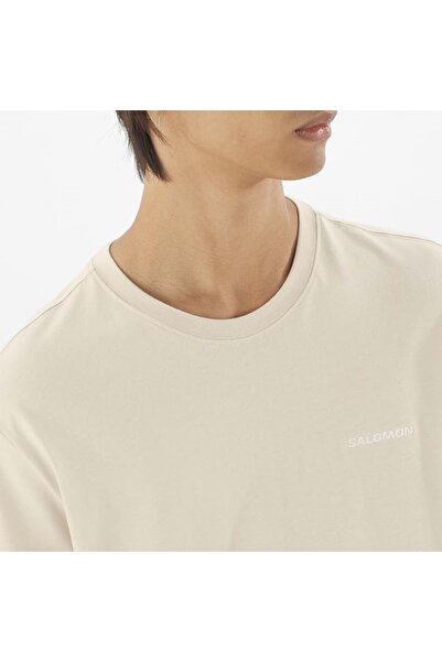 Salomon Logo Tee Men T-Shirt Lc2522 Men's T-Shirt Beige