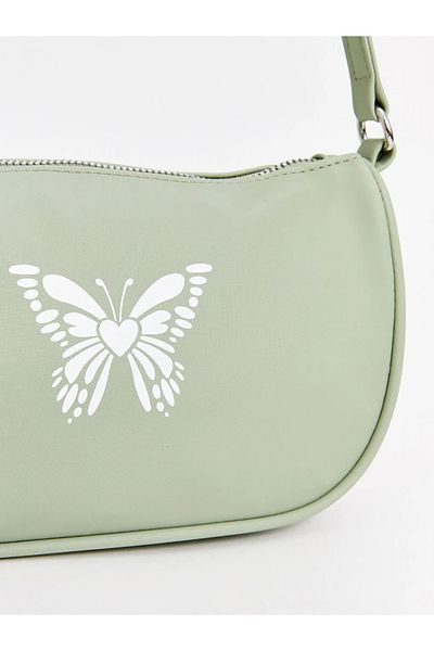 LC Waikiki ACCESORII LCW Geantă baghetă pentru fete cu imprimeu fluture verde